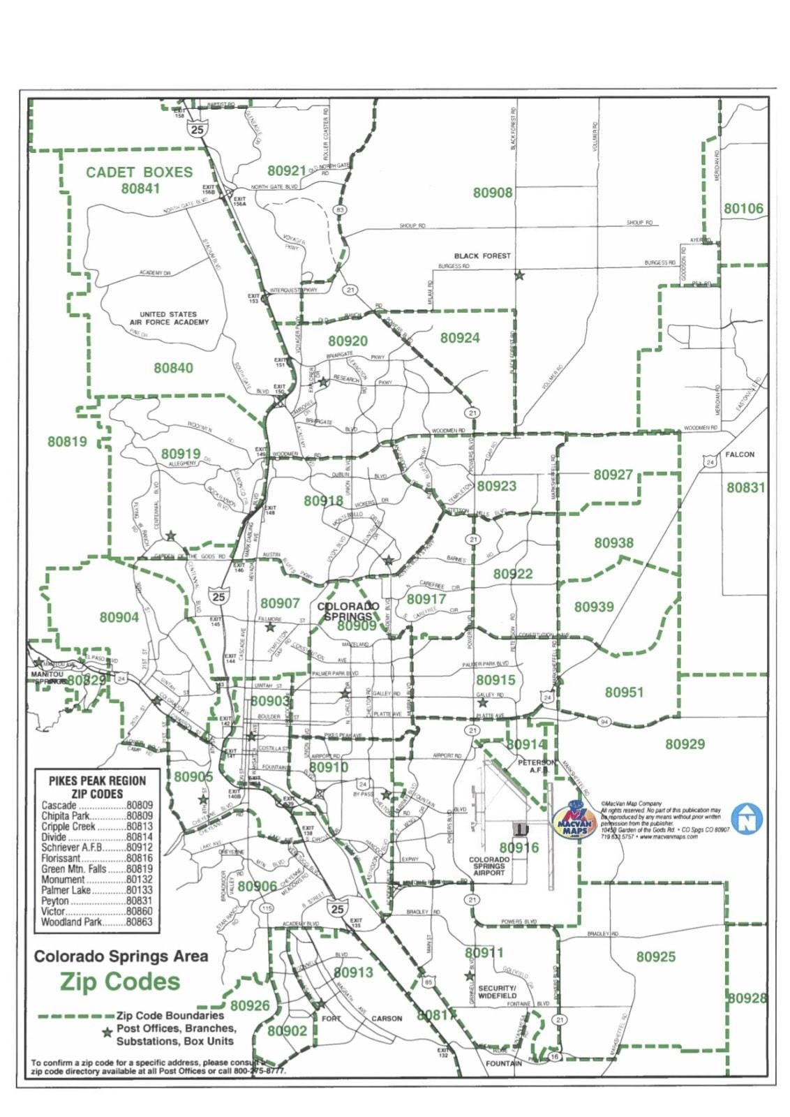 Colorado Springs Zip Code Map Best New 2020