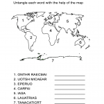 Continents Spelling Worksheet ALL ESL