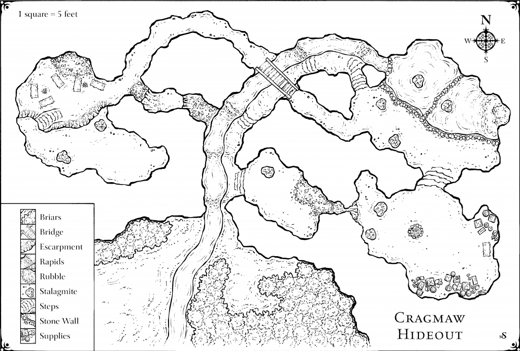 Cragmaw Hideout Printable Map Printable Maps