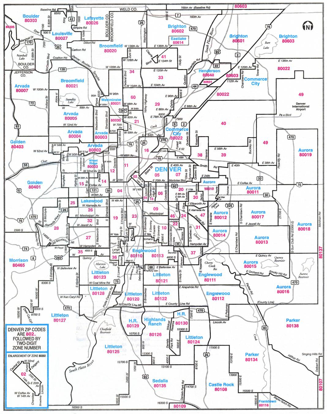 Denver Zip Code Map Denver Zip Code Map