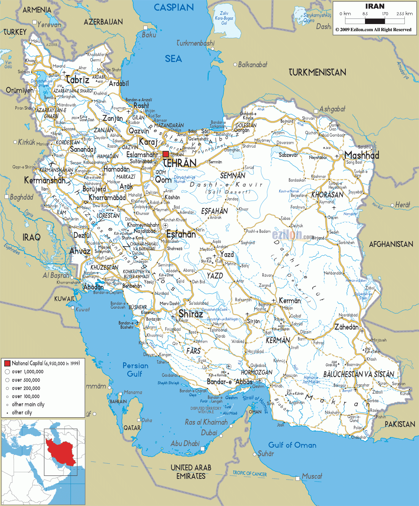 Detailed Clear Large Road Map Of Iran Ezilon Maps Detailed Clear Large Road Map Of Iran Ezilon Maps