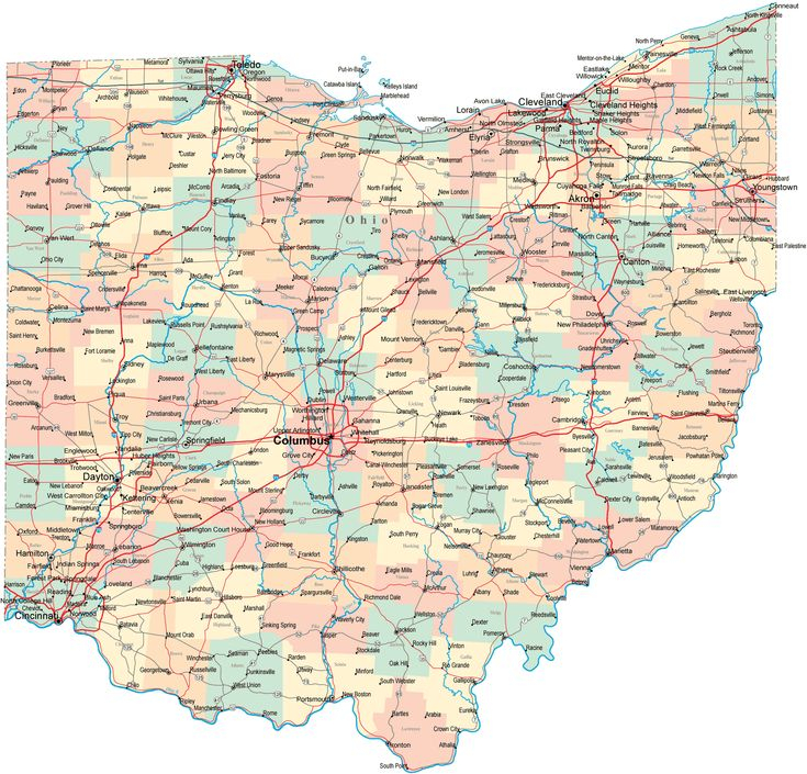 Detailed map of Ohio free Ohio Map State Map Map