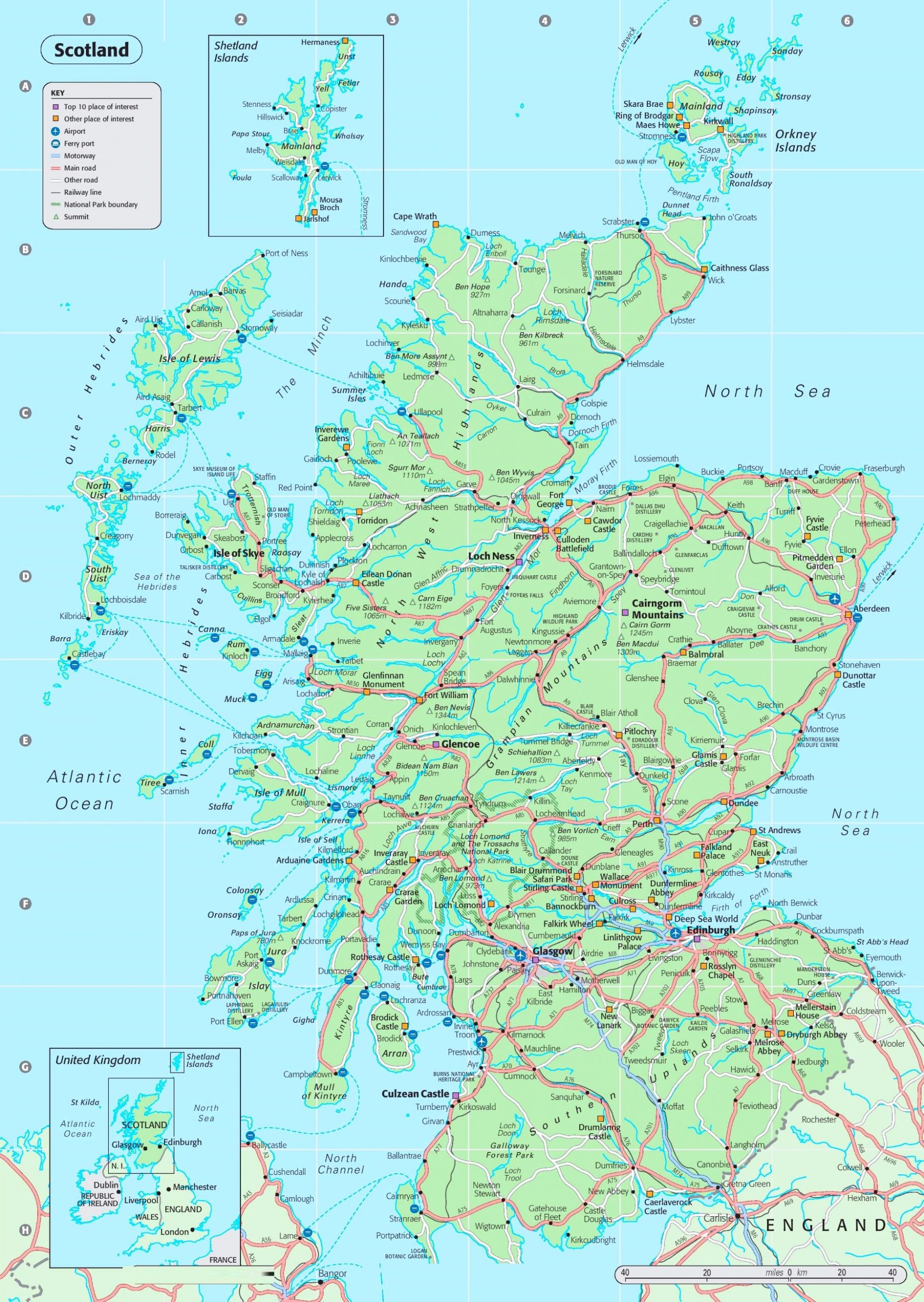 Detailed Map Of Scotland Scotland Map Scotland 