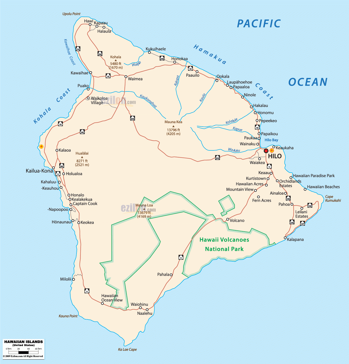 Detailed Political Map Of Hawaii Ezilon Maps