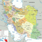 Detailed Political Map Of Iran Ezilon Maps