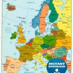 Digital Political Colorful Map Of Europe Printable