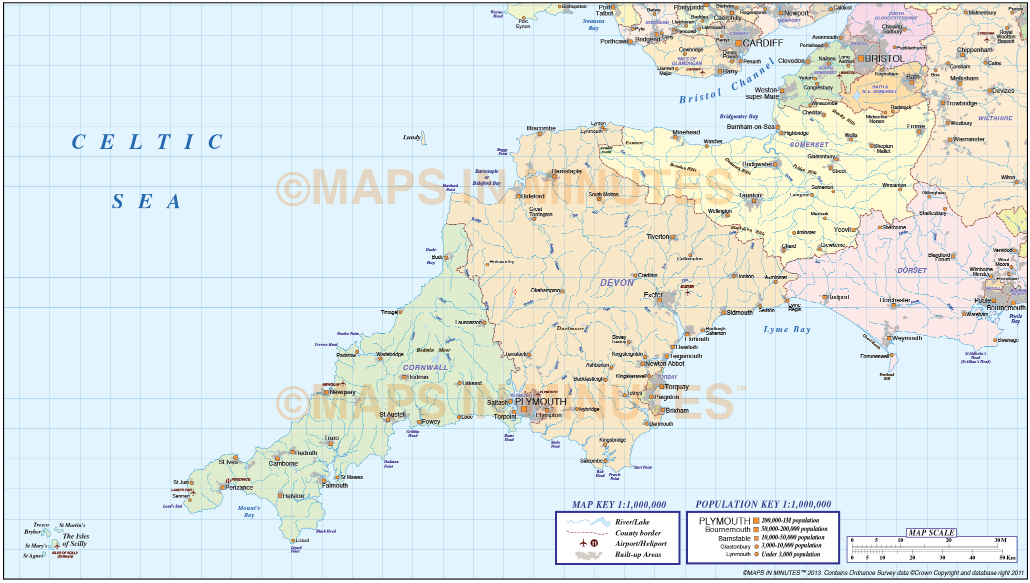 Digital Vector South West England Map In Illustrator CS Digital vector south west england map in illustrator CS