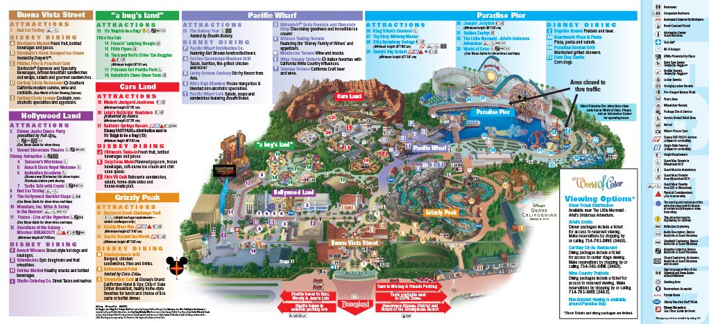 DISNEY CALIFORNIA ADVENTURE Park Map Stovalls Inn