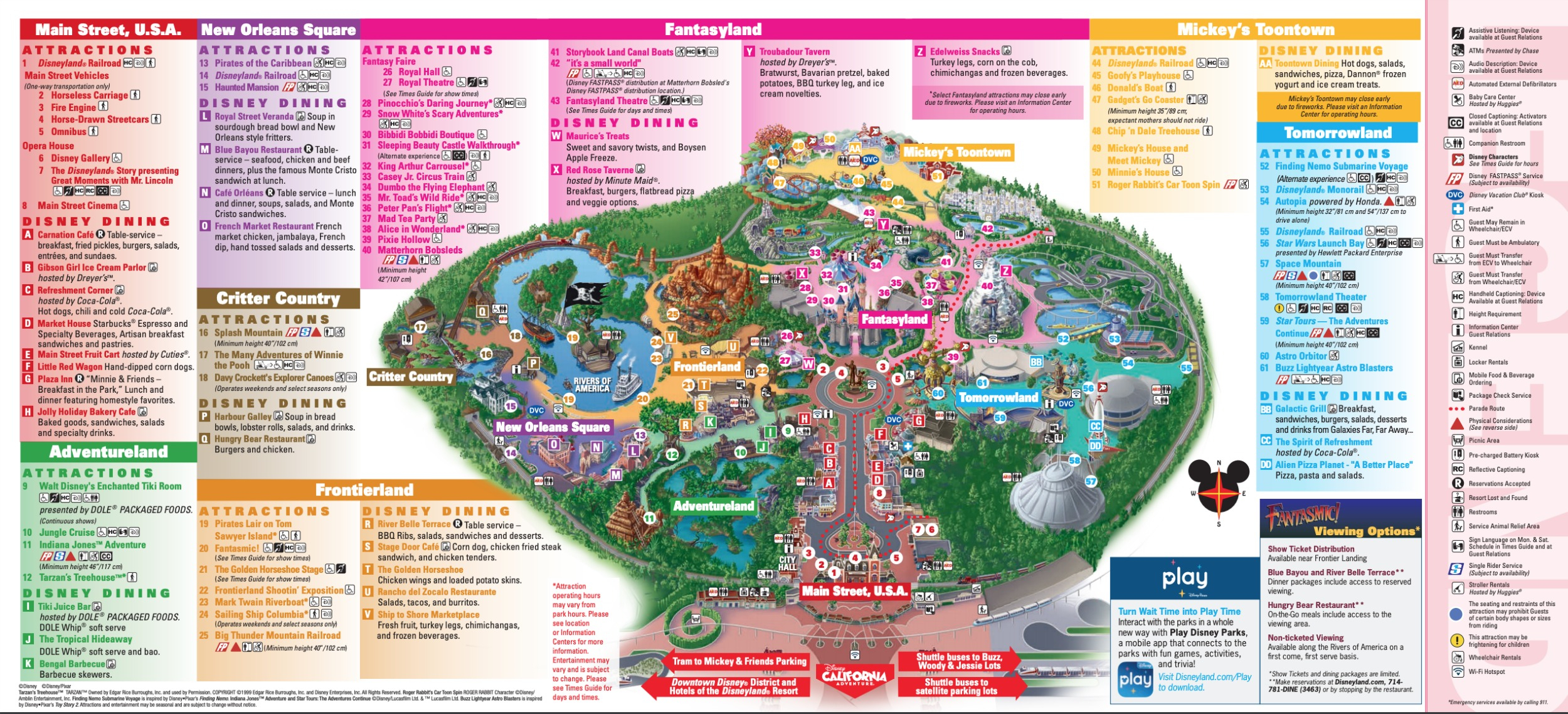 Disneyland Park Map In California Map Of Disneyland