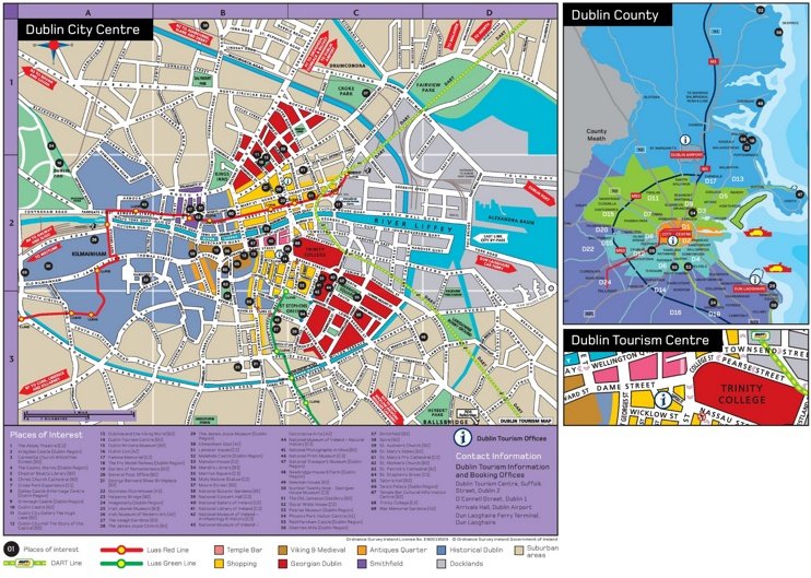 Dublin Sightseeing Map Dublin Sightseeing Map