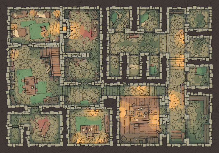 Dungeon Jail Prison RPG Battle Map By 2 Minute Tabletop