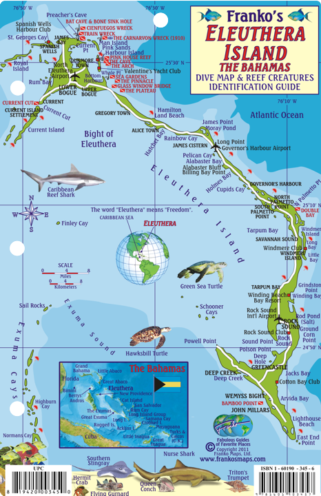 Eleuthera Island Map Fish ID Card