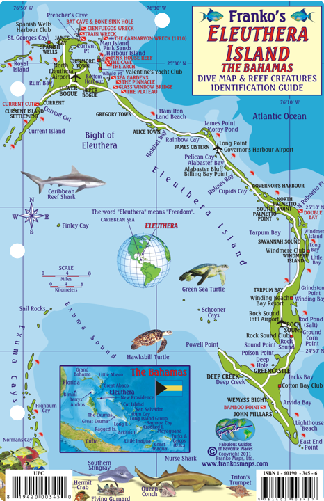 Eleuthera Island Map Fish ID Card Eleuthera Island Map Fish ID Card