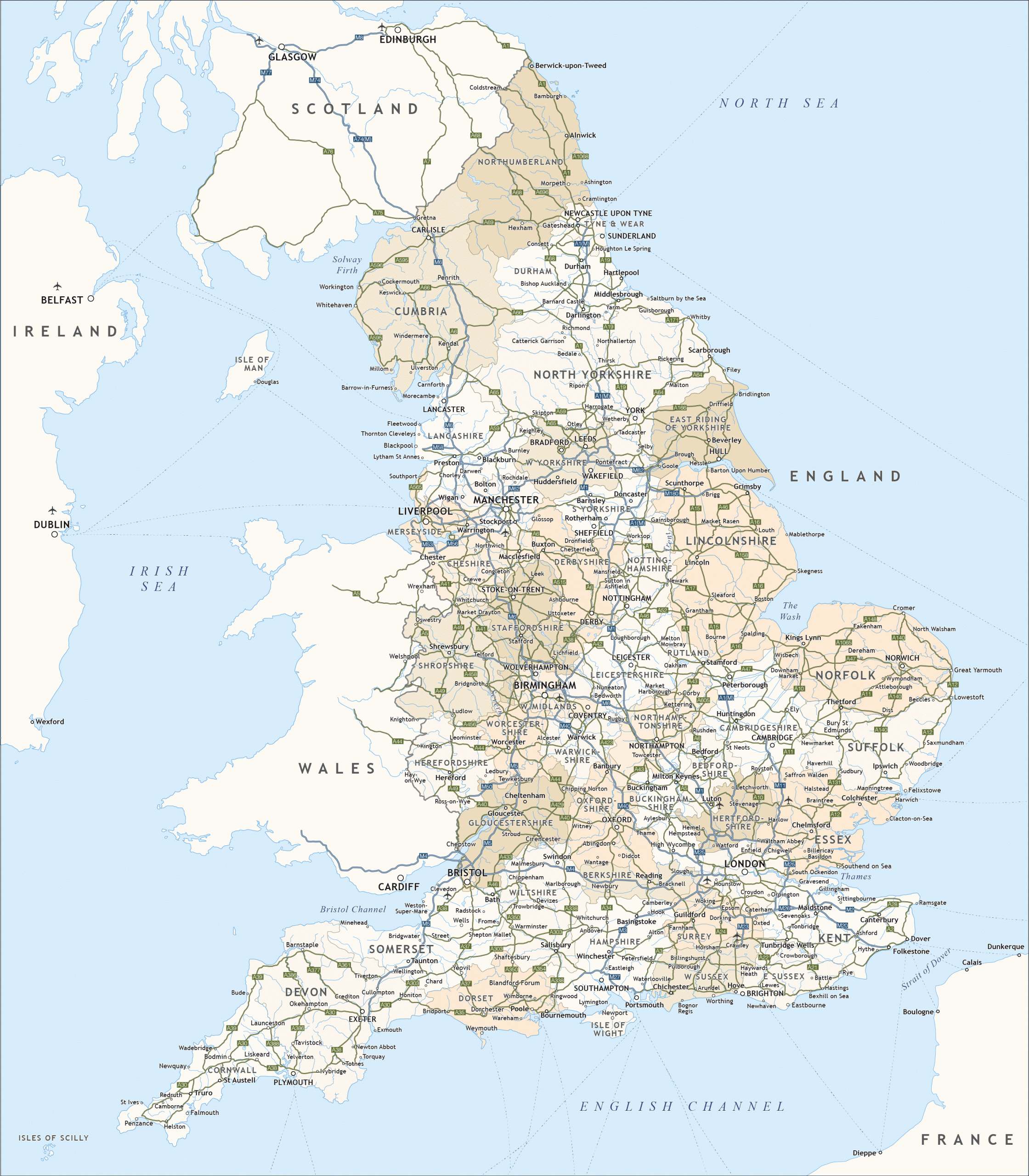 England Political Map Royalty Free Editable Vector Map 