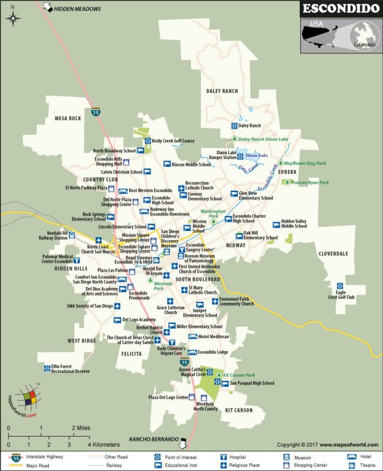 Escondido City Map California Escondido California Map