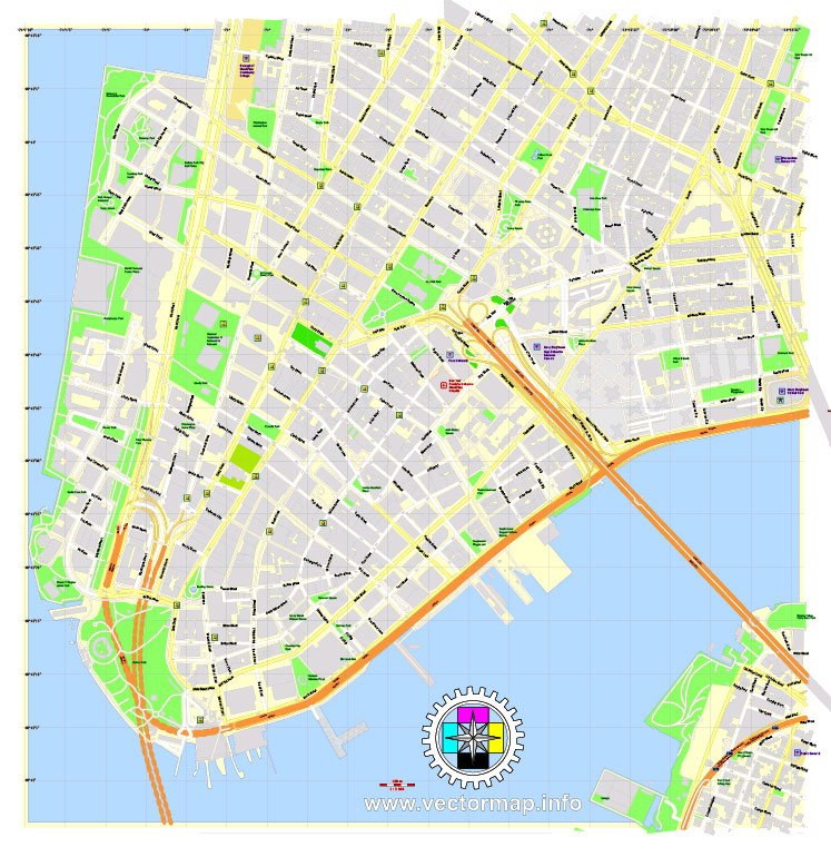 Financial District Of New York City Printable PDF Map In Financial District Of New York City Printable PDF Map In