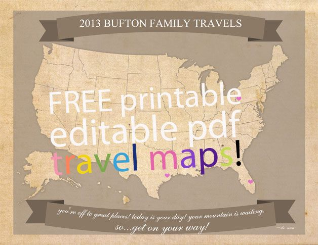 Free Editable Travel Map Printable Family Travel Map