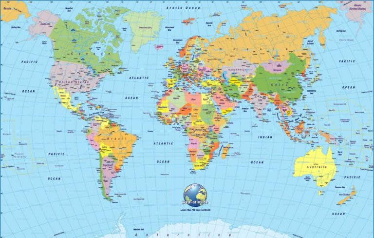 Free Large Printable World Map PDF With Countries World