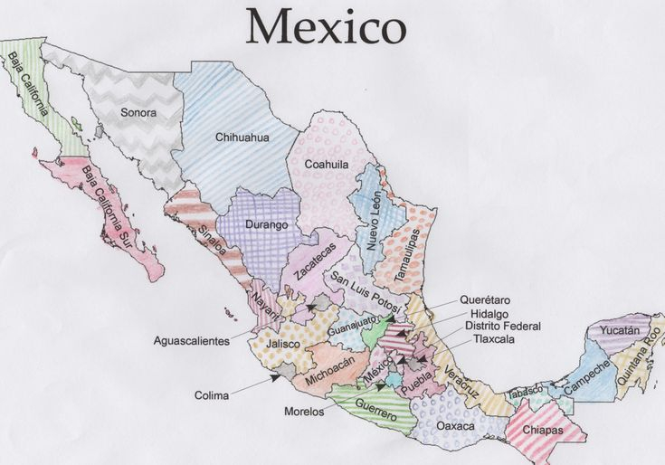 Free Mexico Geography Printable PDF With Coloring Maps 