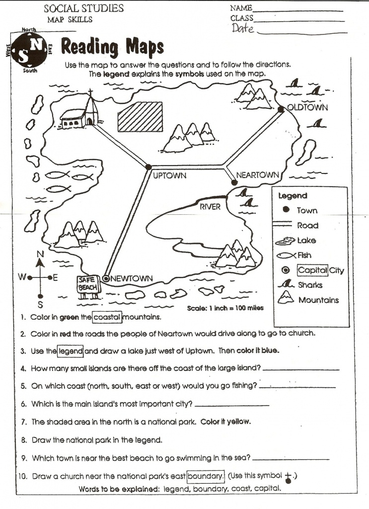 Free Printable Map Worksheets Printable Maps