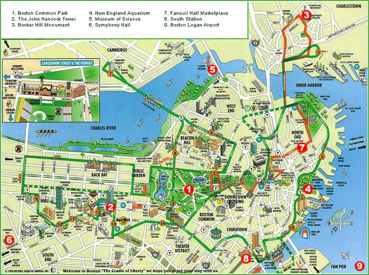 Free Printable Maps Map Of Boston Boston Tourist Map 