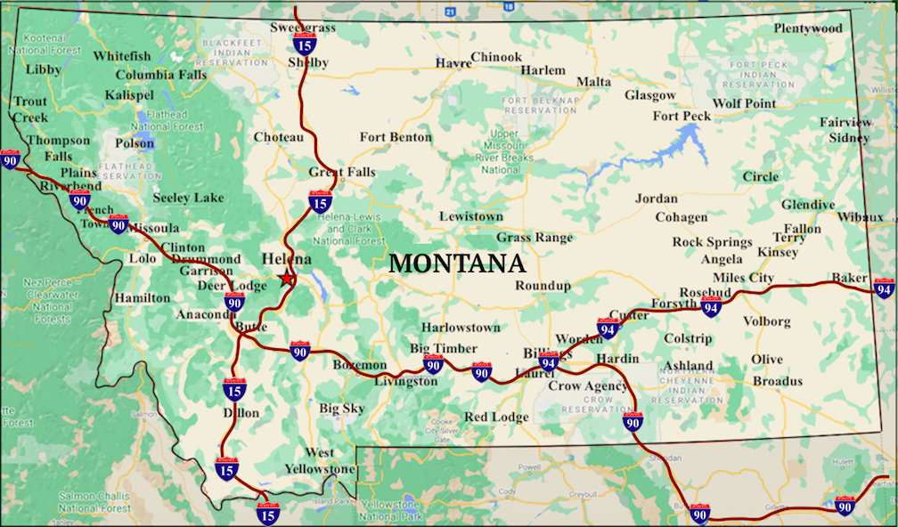 Free Printable Montana Map Collection And Other US State Maps