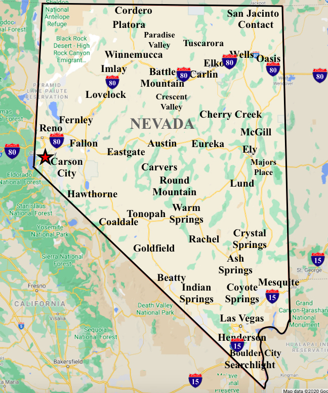 Free Printable Nevada Map Collection And Other US State Maps