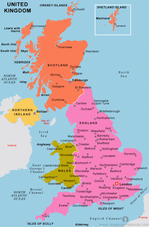 Free United Kingdom Political Map Political Map Of