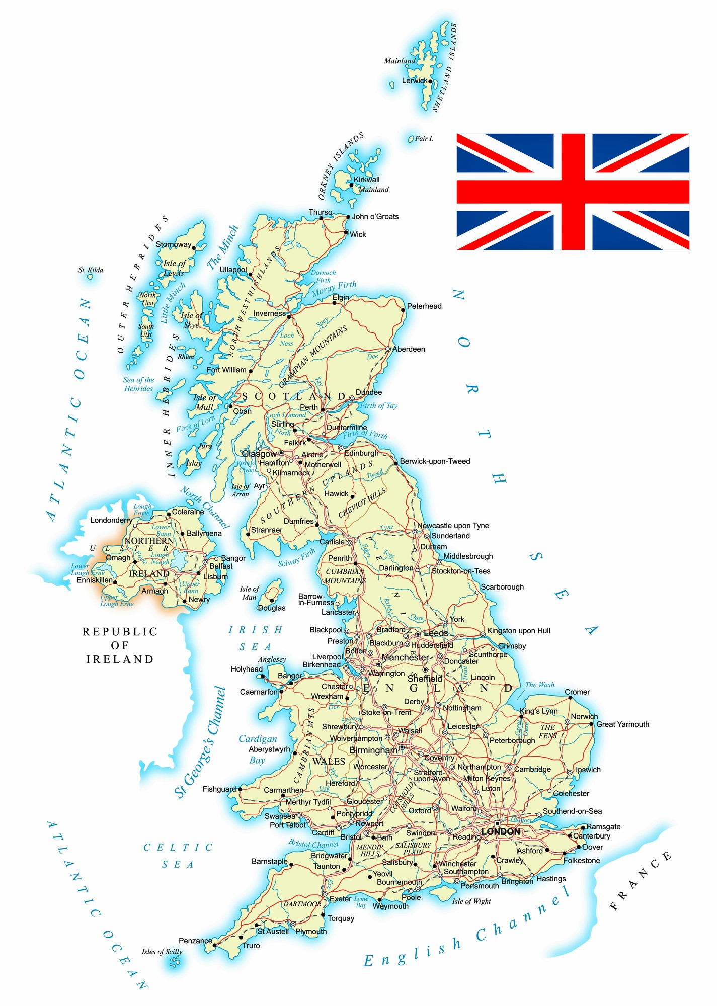 Great Britain Maps Printable Maps Of Great Britain For 