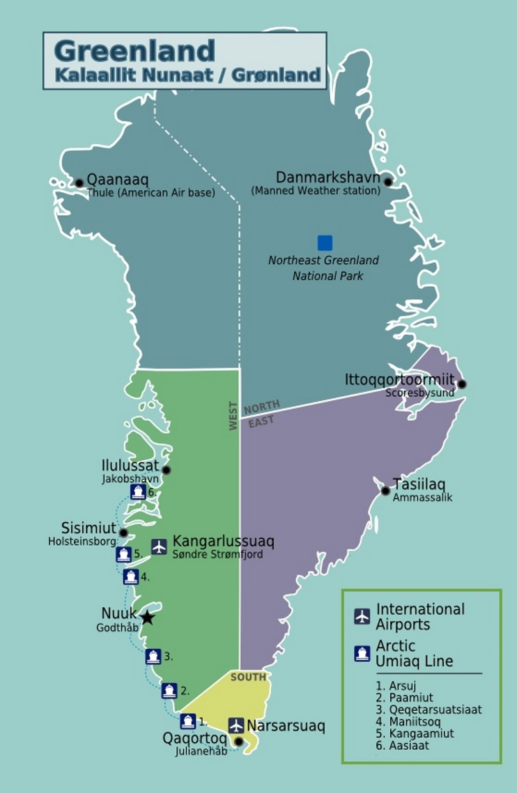 Greenland Political Map