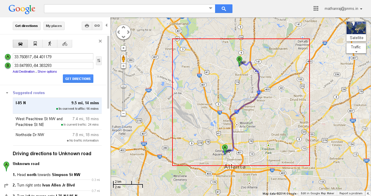How Can I Specify Google Map With Driving Direction In 