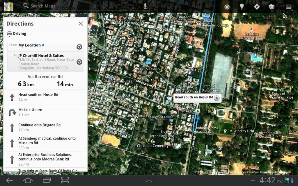 How To Find Directions With Google Maps On HoneyComb 