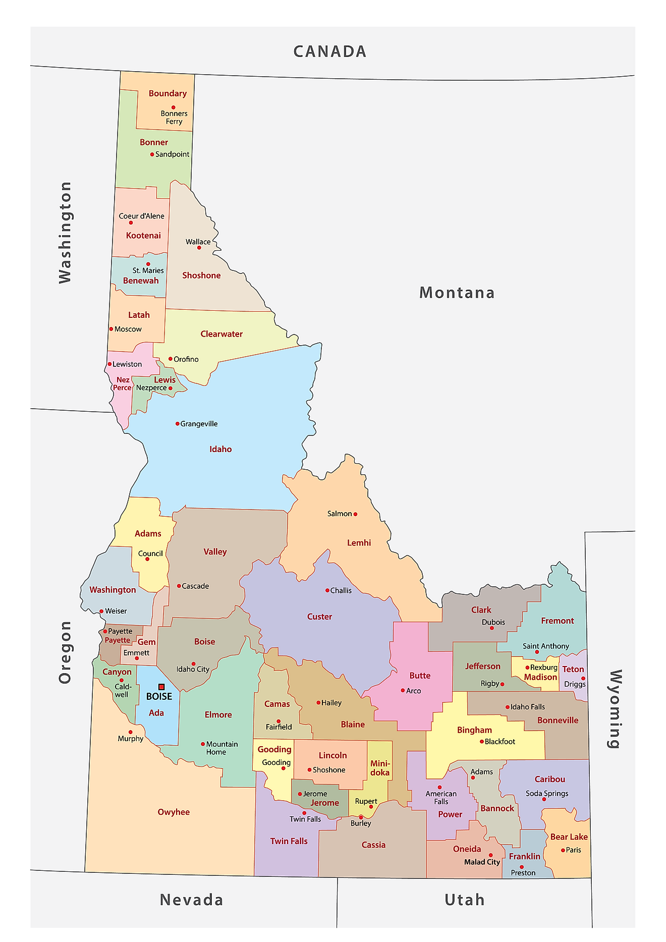 Idaho Maps Facts World Atlas