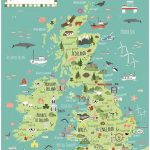 Illustrated Map Of British Isles Children s UK Map A2