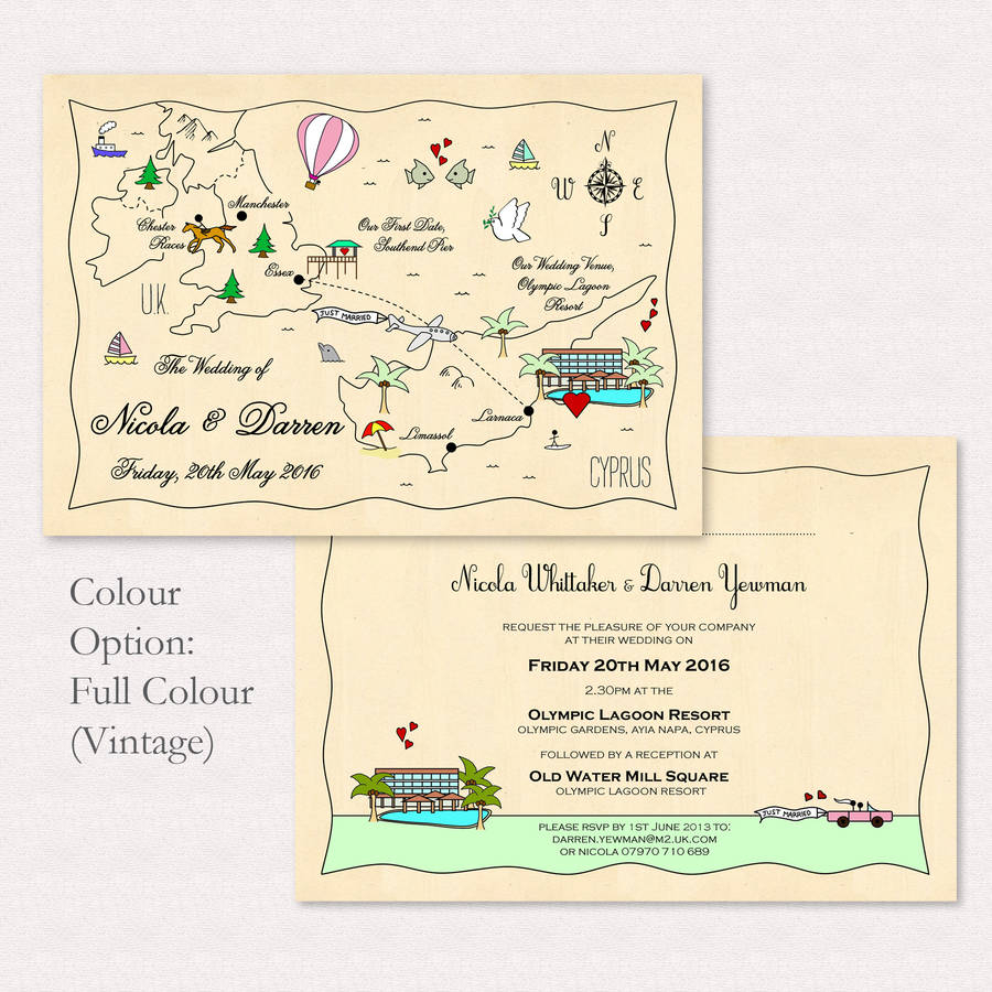 Illustrated Map Party Or Wedding Invitation By Cute Maps 