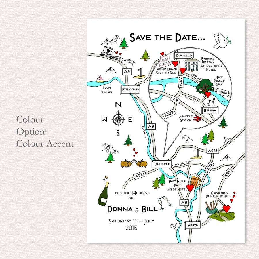 Illustrated Map Wedding Or Party Invitation By Cute Maps 