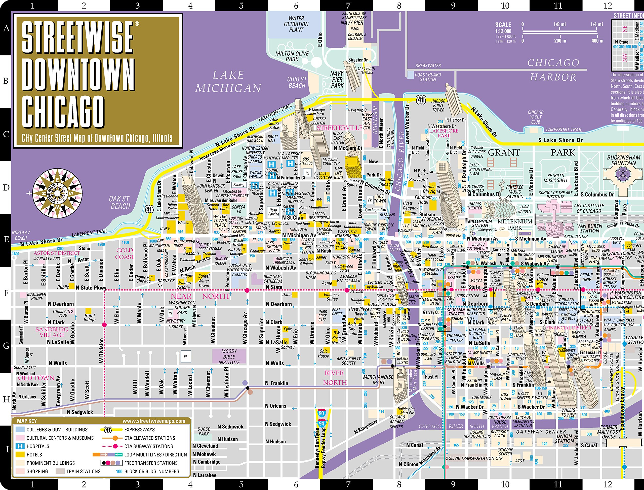 Inventive Printable Street Map Of Downtown Chicago 