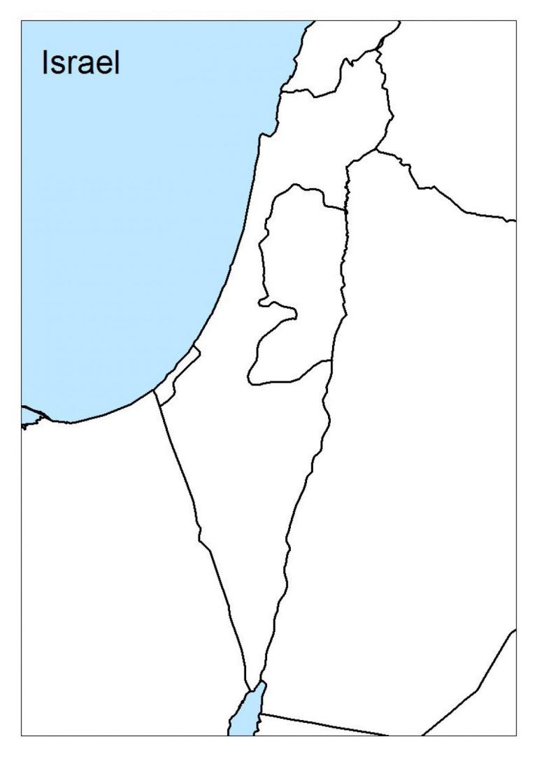 Israel Blank Map Karte Von Israel Blank West Asien Asia