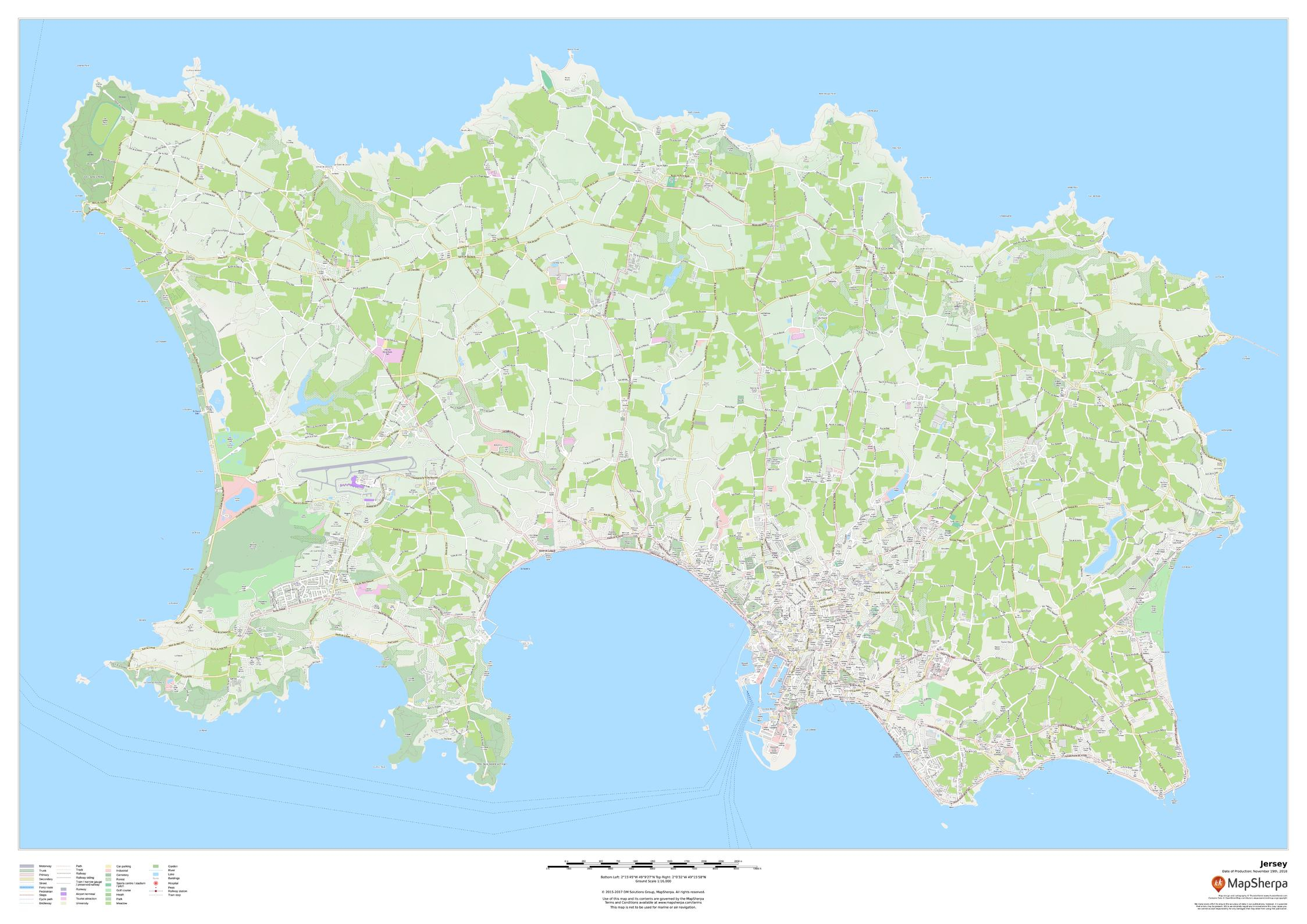 Jersey Channel Islands Map