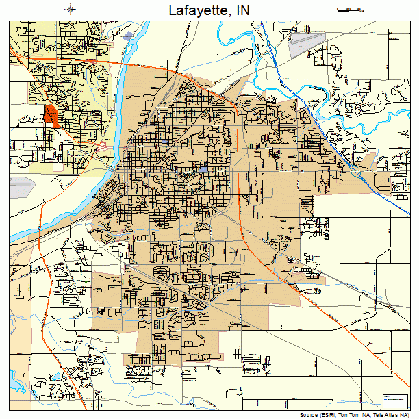 Lafayette Indiana Street Map 1840788 Lafayette Indiana Street Map 1840788