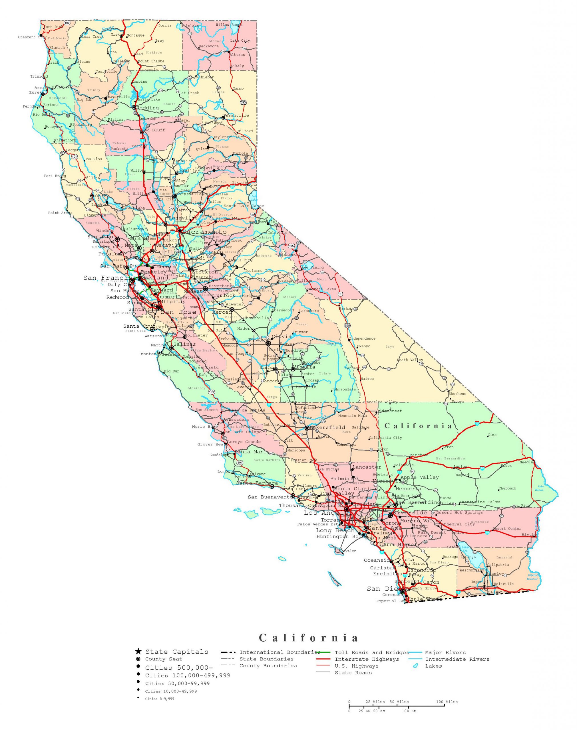 Laminated Map Large Detailed Administrative Map Of 