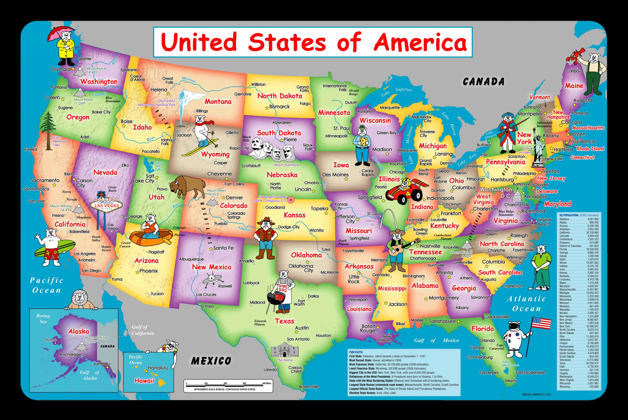 Large Detailed Kids Map Of The USA USA Maps Of The USA 