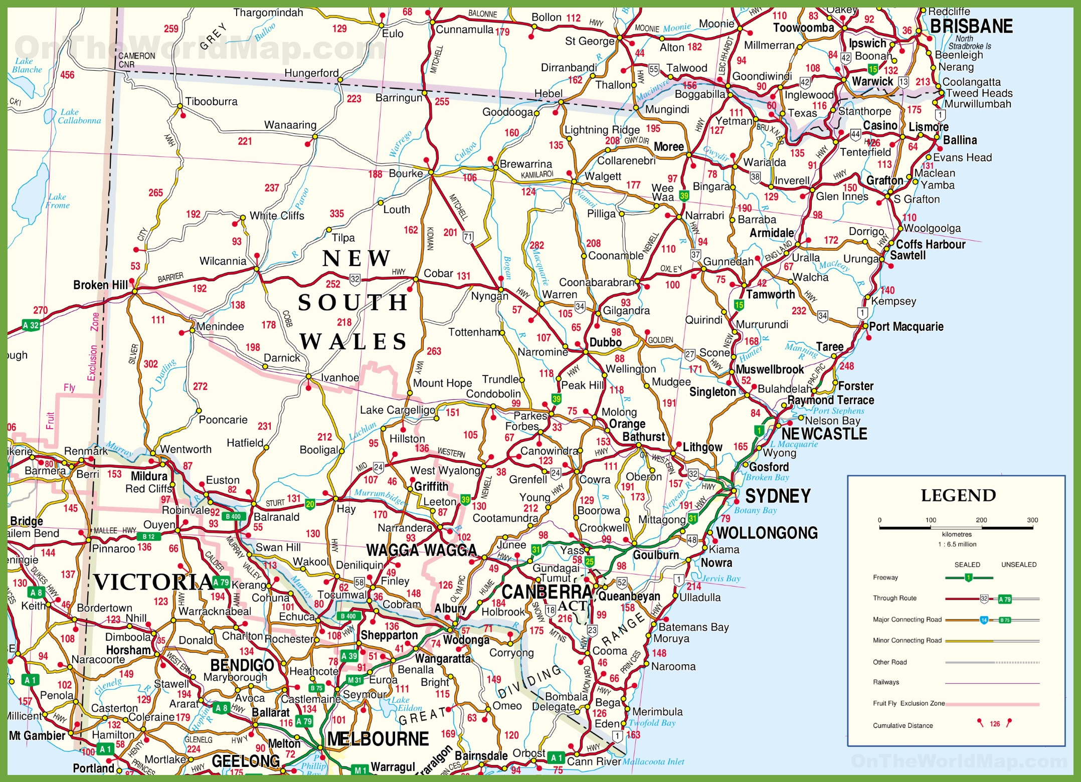 Large Detailed Map Of New South Wales With Cities And Towns Large Detailed Map Of New South Wales With Cities And Towns