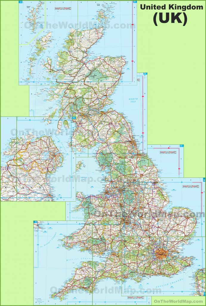 Large Detailed Map Of Uk With Cities And Towns Regarding 