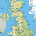 Large Detailed Physical Map Of United Kingdom With All