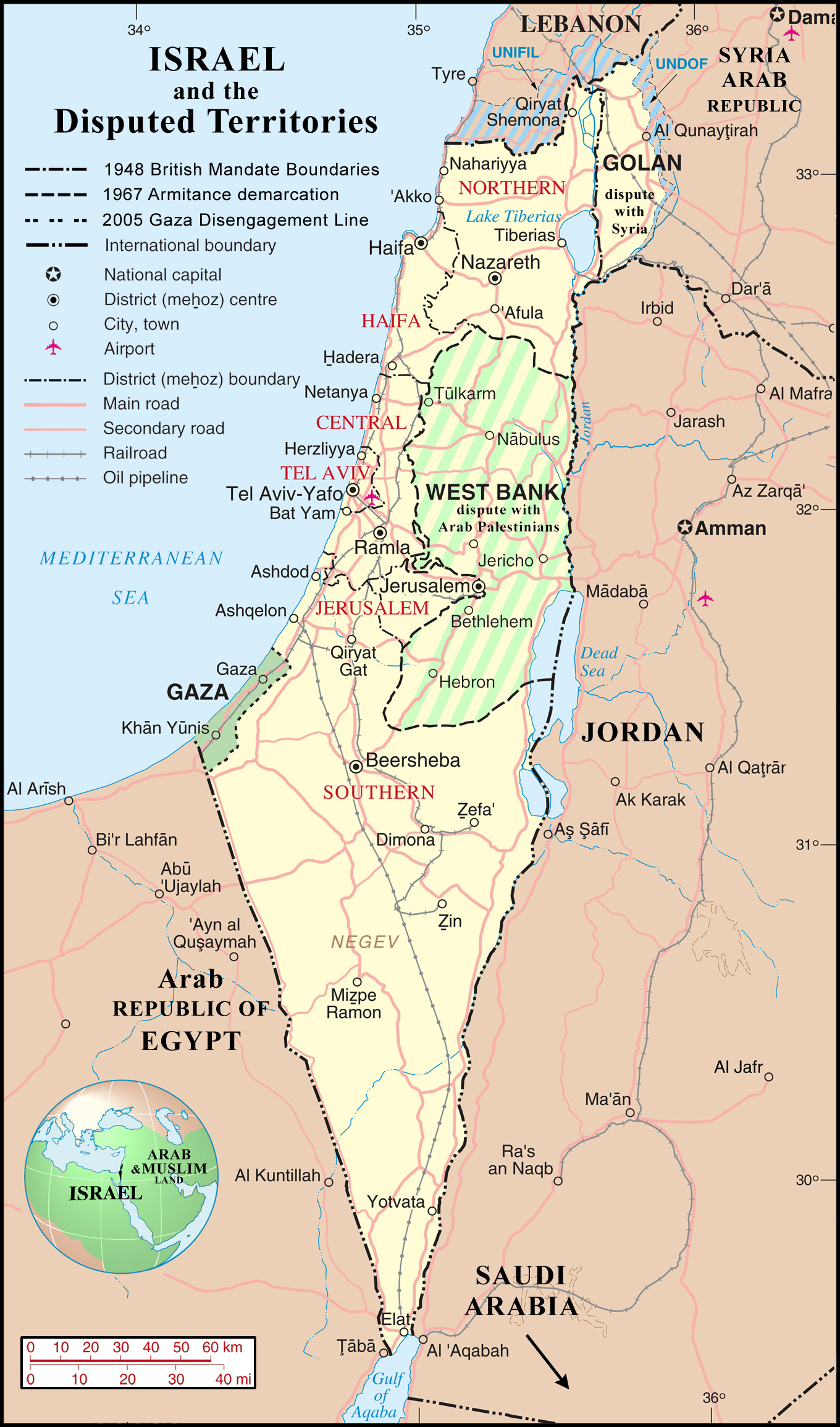 Large Detailed Political And Administrative Map Of Israel 