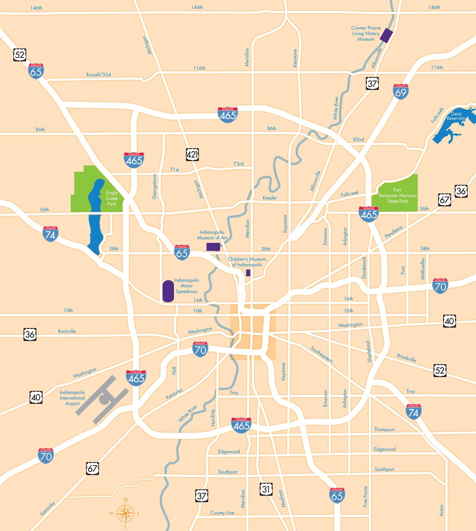 Large Indianapolis Maps For Free Download And Print High 
