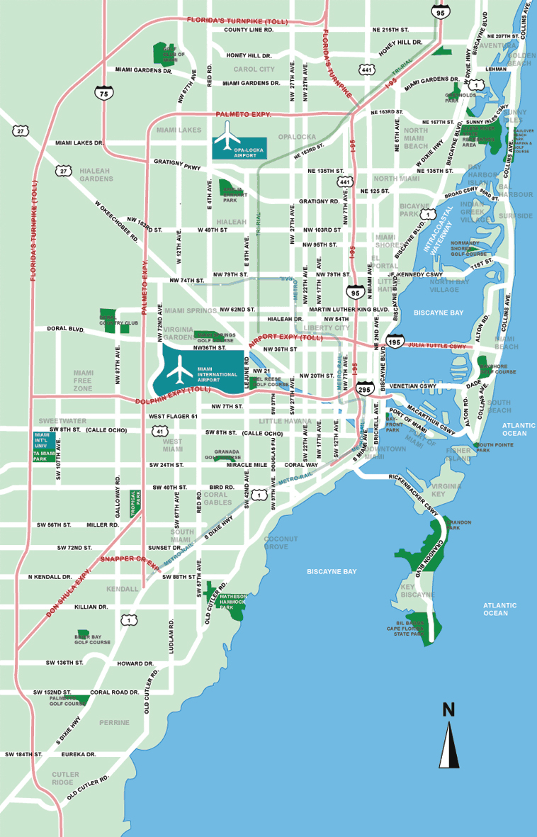 Large Miami Maps For Free Download And Print High