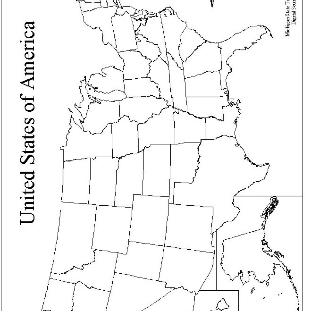 Large Printable Outline Map Of The United States Large Printable Outline Map Of The United States