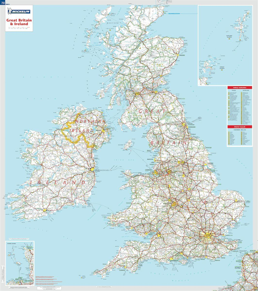 Large UK Road Map Large Scale Road Maps UK Northern 